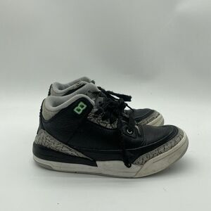 Size 1Y Nike Boys Air Jordan 3 Retro DM0966-031 Black Basketball Shoes Sneakers